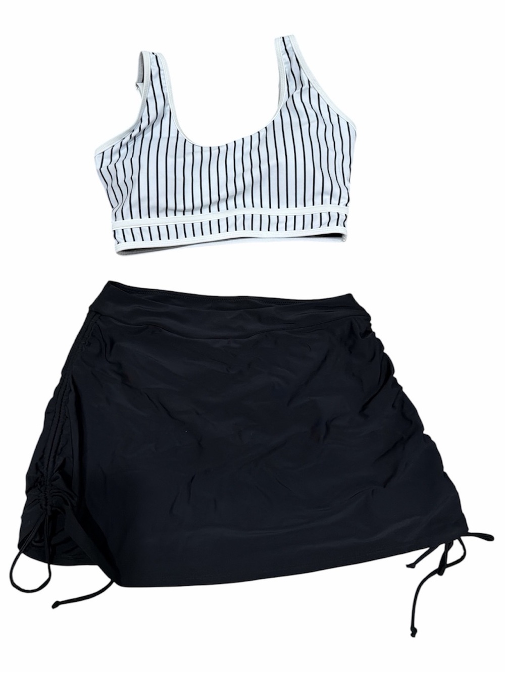 Black Swim Skirt with Adjustable Side Ties - Women's